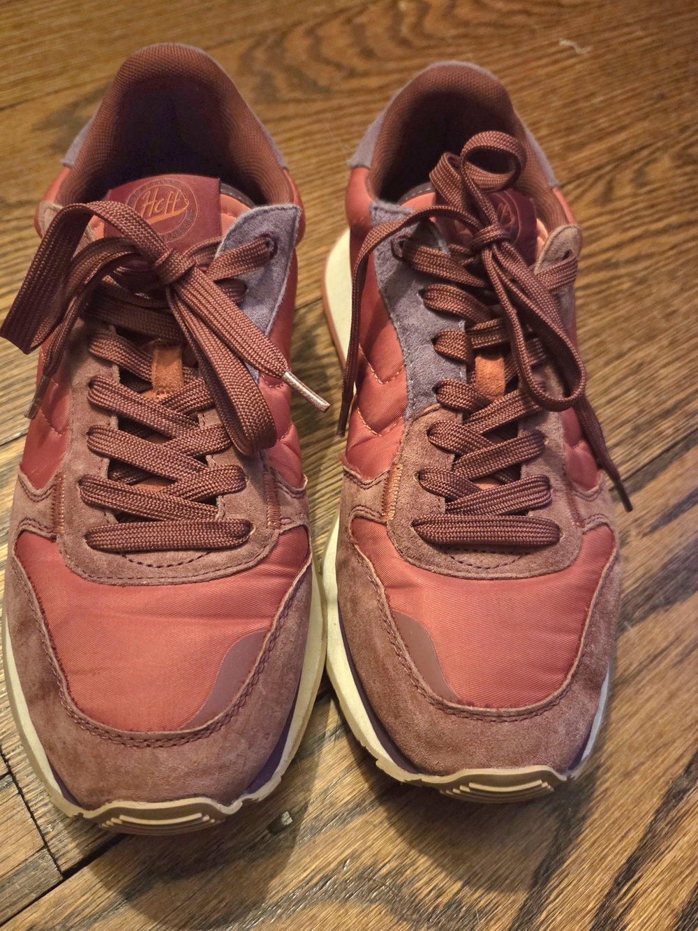 Women’s Rust Red With Light Purplw Accents Suede Sneakers - Casual Everyday